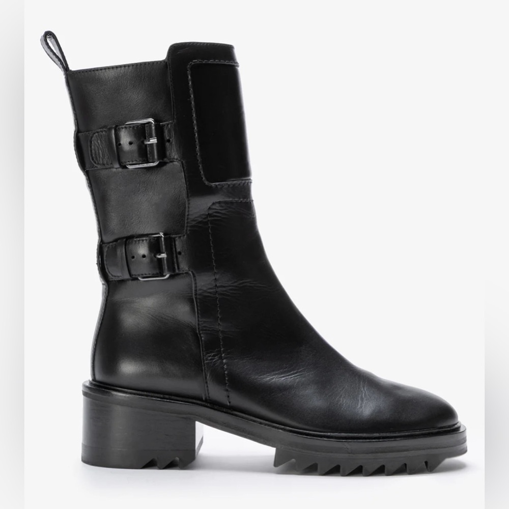 NIB Tamara Mellon Women’s Size 35.5 Black Pertecto 50- Vitello Boots - Picture 2 of 16